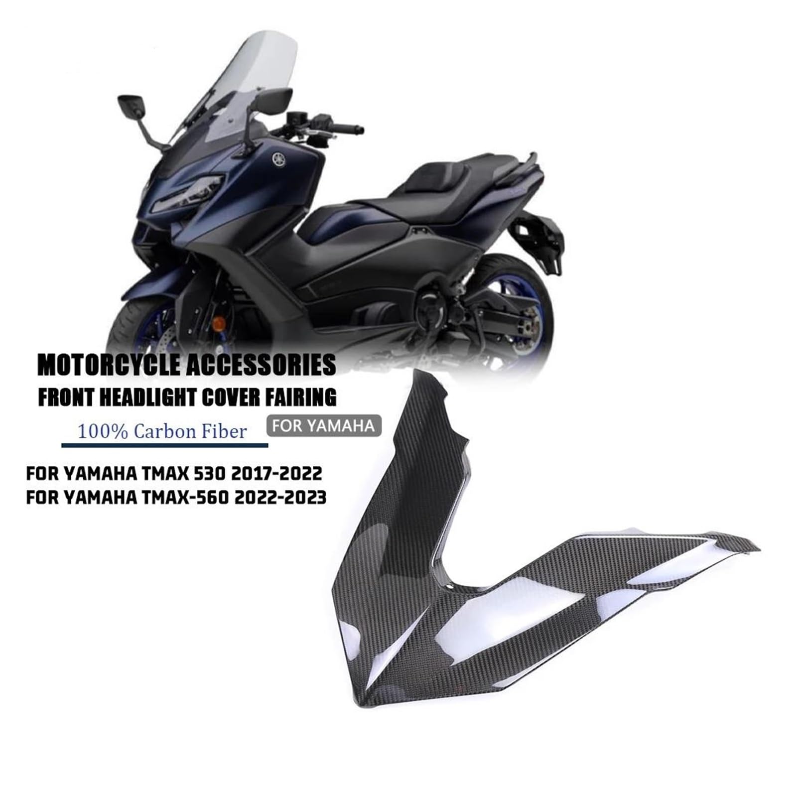 Kits de Carenado Motos Para YAMAHA TMAX 560 530 2017-2021 Cubierta Faro Delantero Fibra Carbono Para Motocicleta Carenado Compatible Carrocería Conjunto Accesorios Piezas