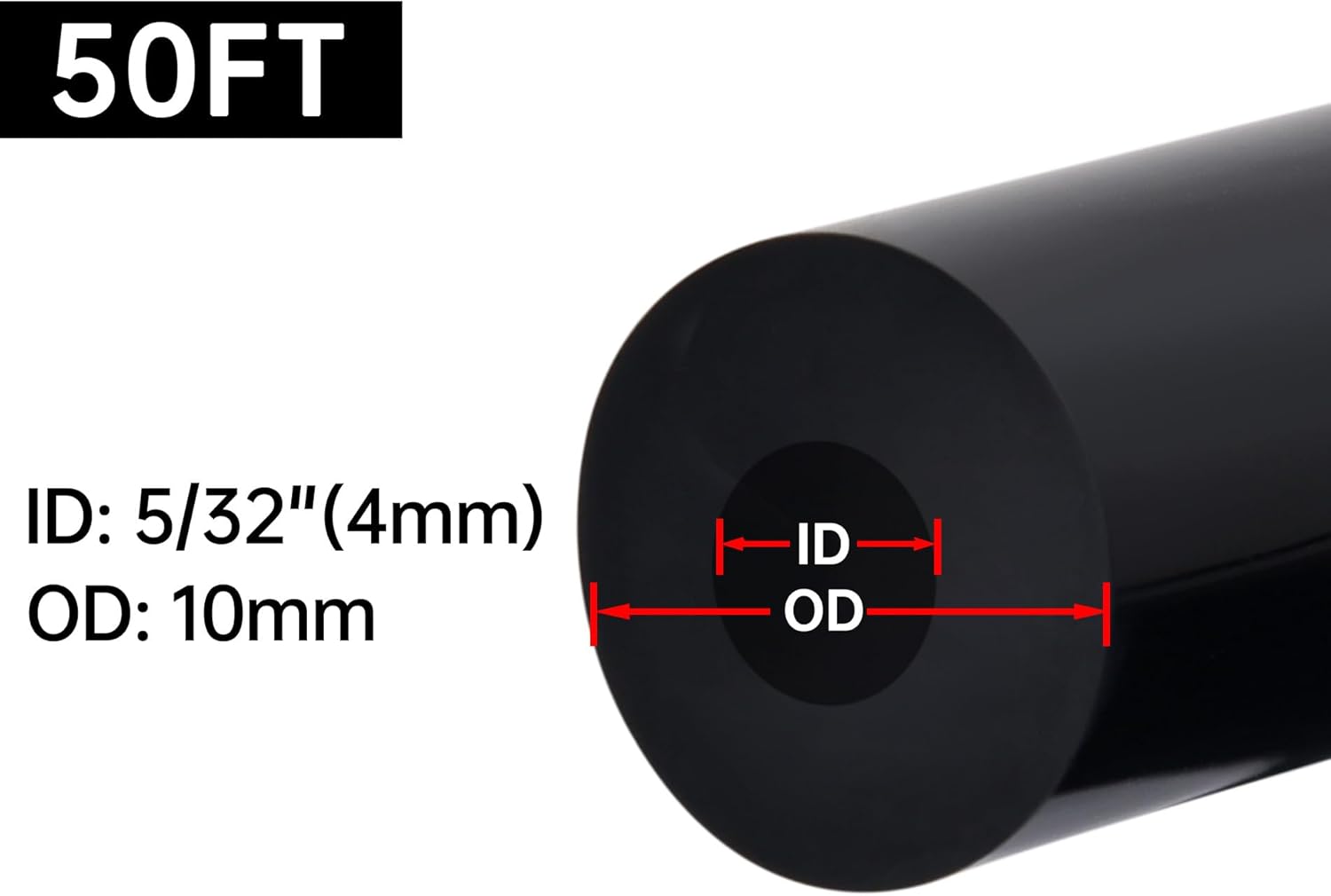 EVIL ENERGY 5/32 Silicone Vacuum Tubing Hose Line 50FT 130PSI Max Pressure Black (4mm ID)