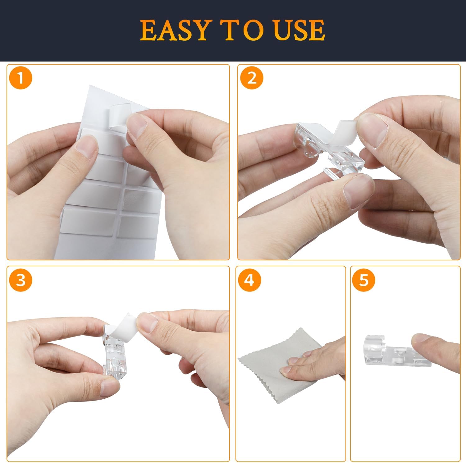 Self Adhesive Cable Manament Clips, Cable Organizers Stiy Wire