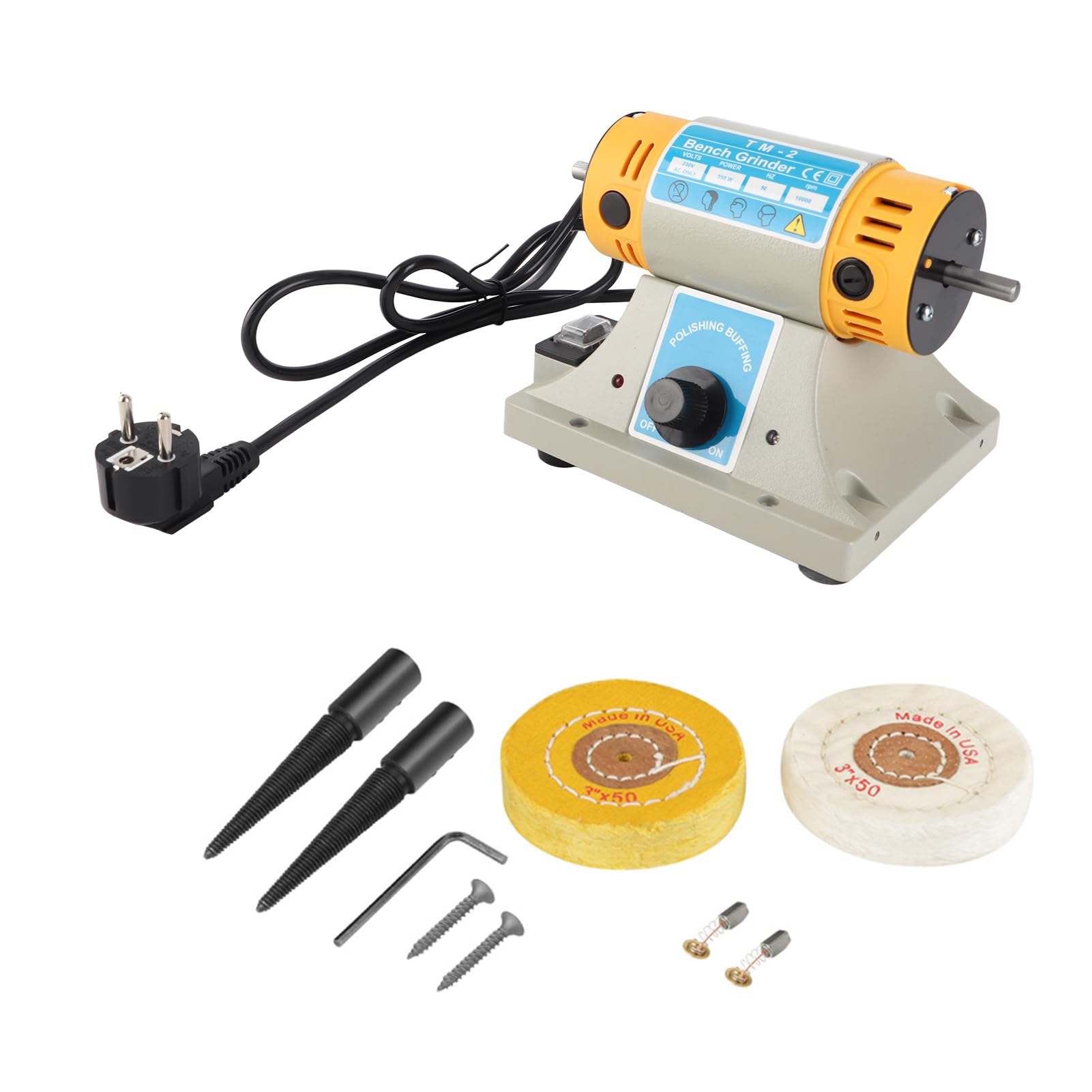 350W Bankpolierer Schmuckpolierer 0-10000r / min Polierer mit variabler Geschwindigkeit, 220V
