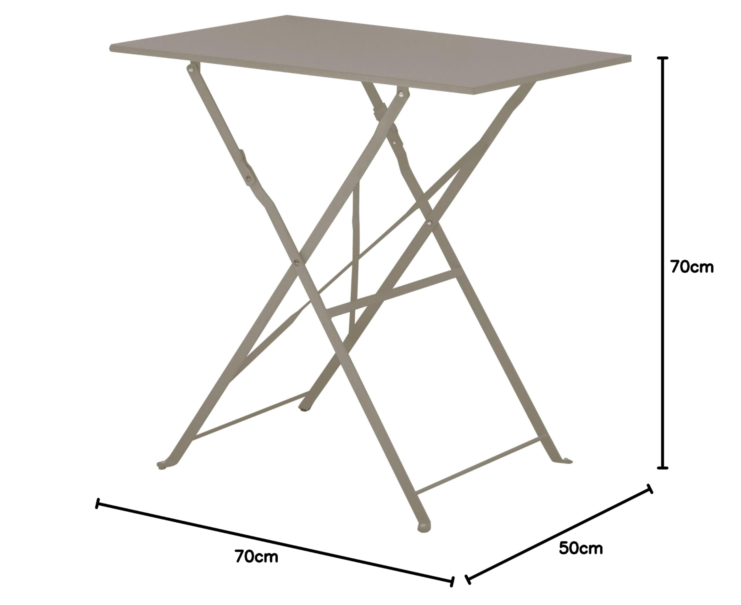 Gruppo Maruccia Table de jardin pliante rectangulaire 50 x 70 cm Taupe