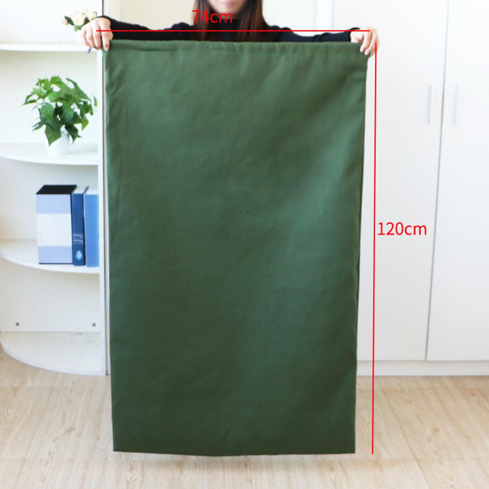Wäschesäcke mit Kordelzug, langlebig, maschinenwaschbar, schmutzige Kleidung, Organizer, Grün, 74 x 120 cm, Armeegrün, 74 x 120 cm, 3er-Set