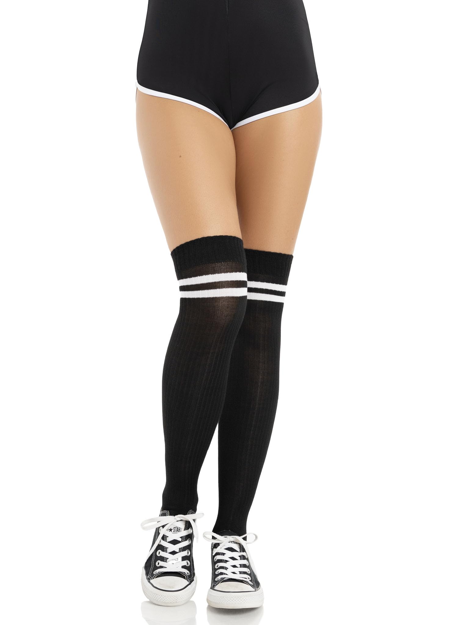 womens Ribbed Athletic Thigh High Socks