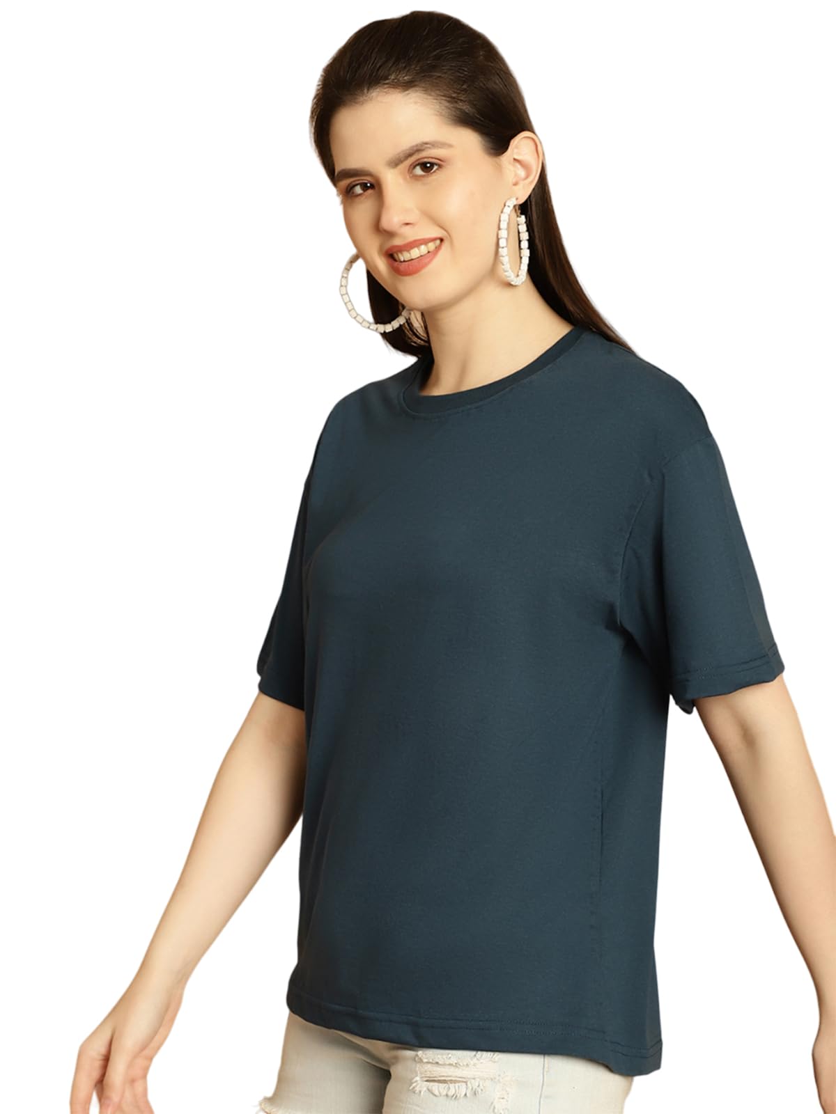 Preneum T-shirt oversize da donna con cartoni animati