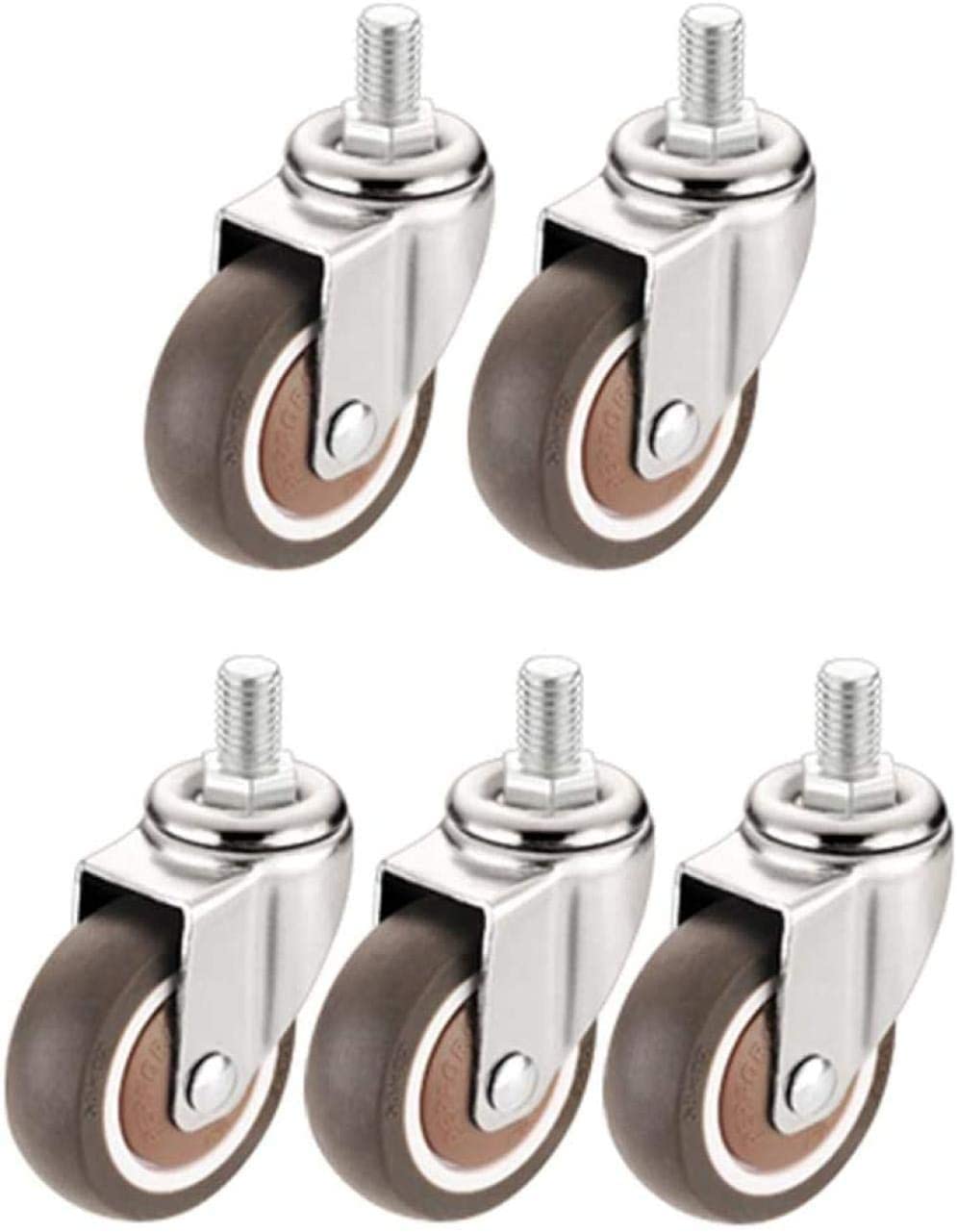 Ruedas para Muebles 5X Silla de Oficina Ruedas M10 Thread Silla de Computadora de Goma Silenciosa Silla de Juego Ruedas de Repuesto Giratorias Universales