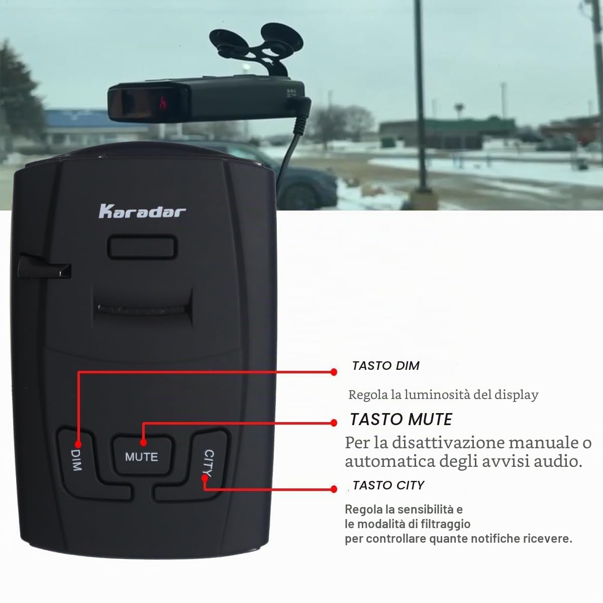 Radar Detector for Car 16 Band 360 Automatic Speed Alarm Laser Detector Anti GPS Camera with Voice Alert (Black
