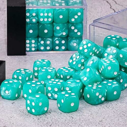 Miniatura 3 de Juego de 36 dados de 0.472 pulgadas, 6 caras, juego de dados con patrón de perlas, 6 dados estándar para Yahtzee, Bunco o enseñanza de matemáticas,