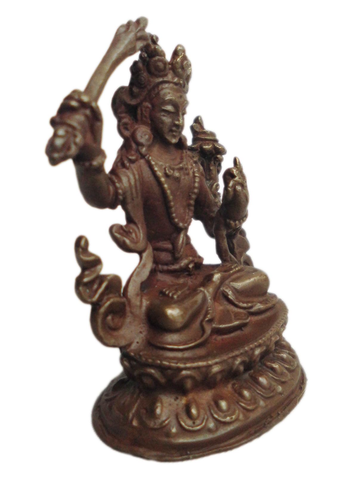 Amazon｜【並行輸入品】 アジアン雑貨 ネパール仏像 銅製 文殊菩薩像 