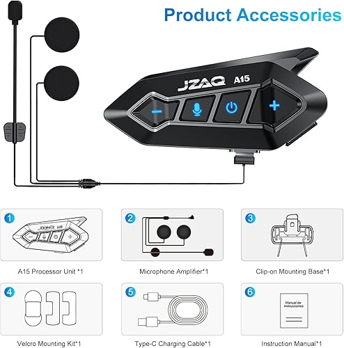 Miniatura 9 de Casco de motocicleta con altavoz Bluetooth para motocicleta, cascos de motocicleta para exteriores con cancelación de ruido, auriculares