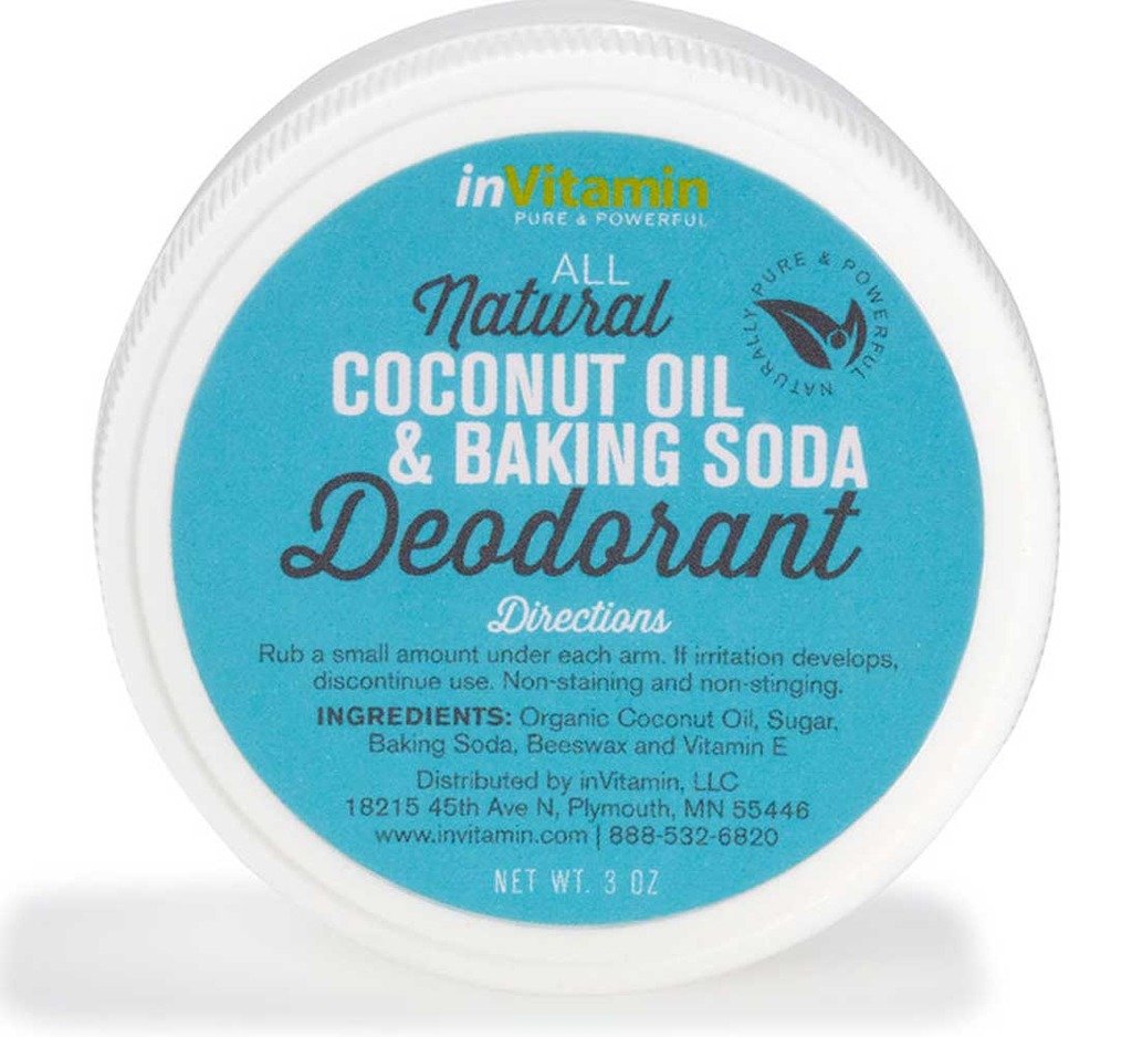 3 Pack Natural Coconut Oil and Baking Soda Deodorant (3 oz) Beauty & Personal Care