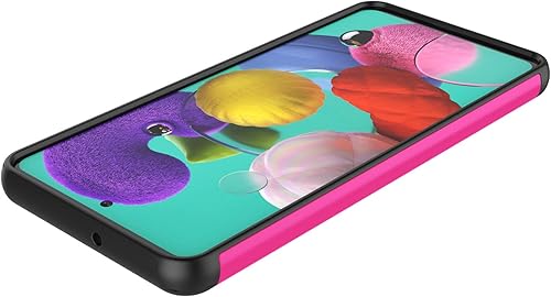 Miniatura 4 de Tekcoo - Funda para Galaxy A71, versión 4G Galaxy A71 para niñas, Tekcoo Tmajor absorción de golpes rosa de goma de silicona de plástico resistente