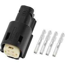 Tail Light Oxygen Sensor Connector Housing Female Wire Terminal Connector for Harley Davidson Plastic Tin-Plated Copper Black Waterproof