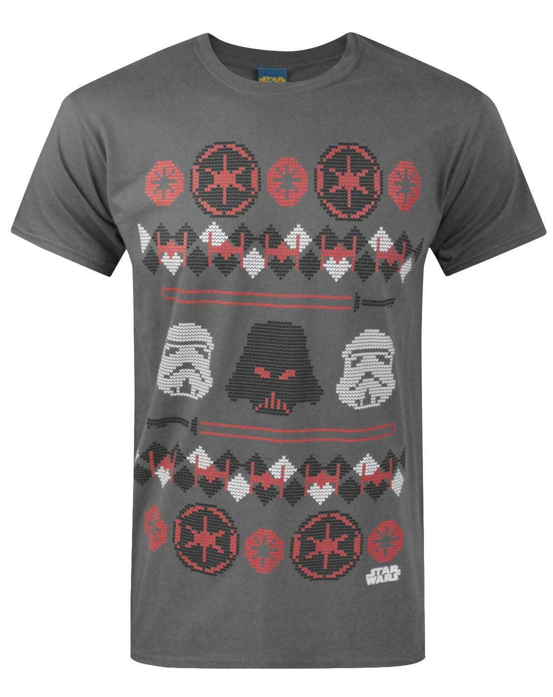Vanilla Underground Men's Grey Star Wars Darth Vader Short Sleeved T-Shirt - Small