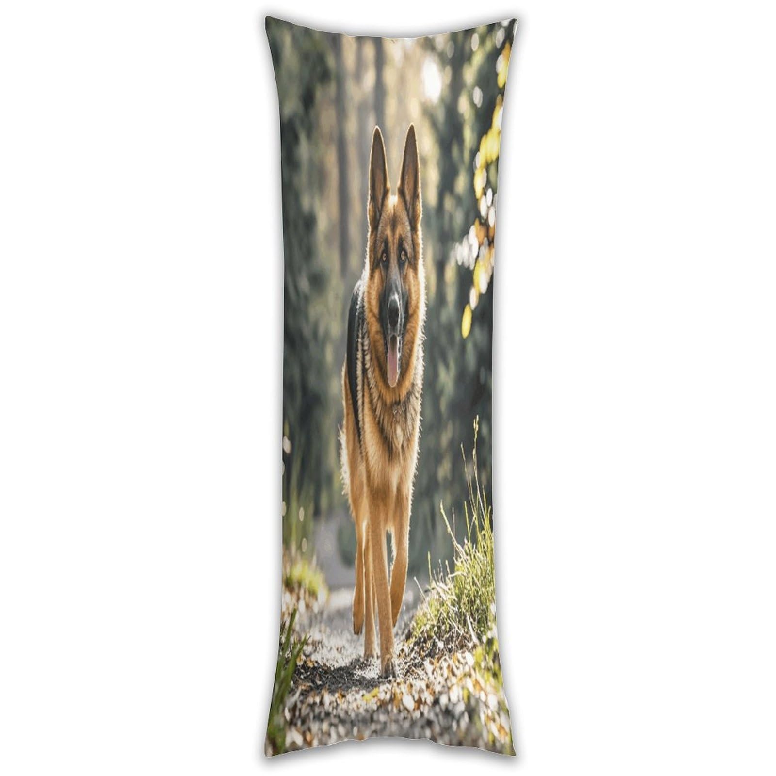 Running German Shepherd Dog Body Pillow Cover with Hidden Zipper Breathable Polyester Long Pillow Case Cozy Fuzzy Body Pillowcase Ultra Soft Long Pillow Cover for Bedroom 18.9 X 53 in