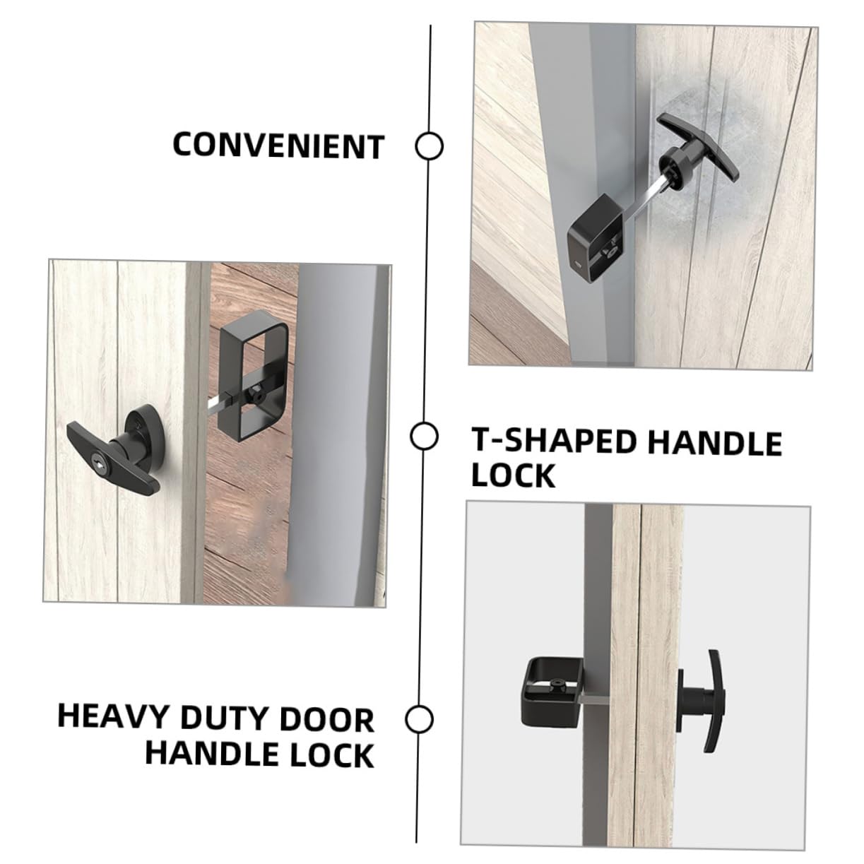 Abaodam 1Set Serratura T con Maniglia Scorrevole per Set Serratura e Sicura Facile Installazione per Garage e Cancelli Design e Versatile