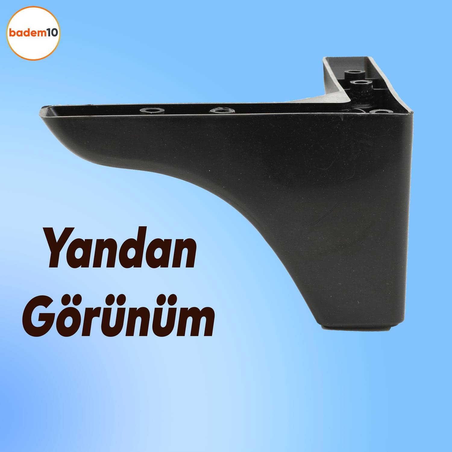 Badem10 20'li Set Rose Berjer Mobilya Koltuk Kanepe Tv Ünitesi Yükseltme Destek Ayağı 9.5 cm Siyah Ayakları