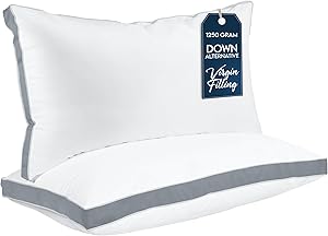 Utopia Bedding Bed Pillows for Sleeping King Size (Grey), Set of 2, Cooling Hotel Quality, Gusseted Pillow for Back, Stomach or Side Sleepers