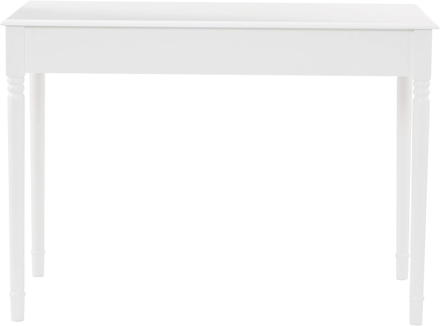 SEI Furniture Janice 2-Drawer Slim Profile Writing Desk, Crisp White