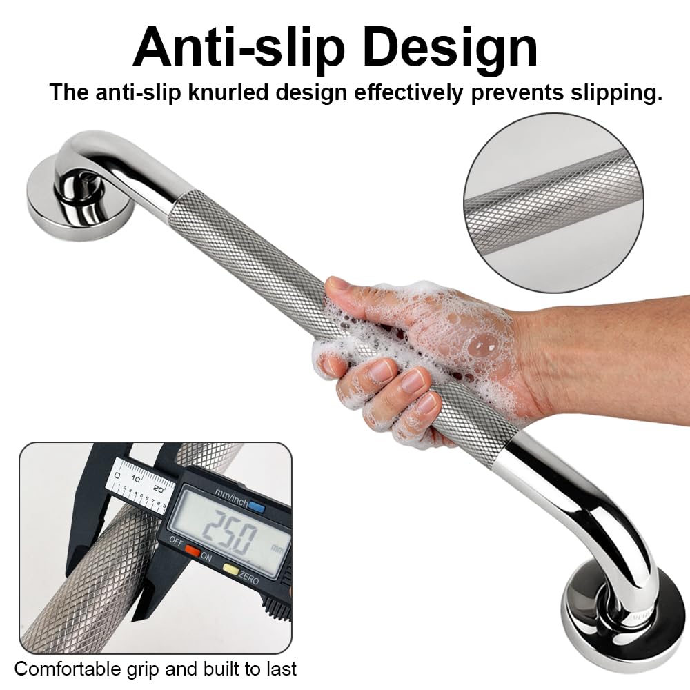Maniglioni e Barre per Bagno,50cm Maniglia Doccia Antiscivolo,Antiscivolo in Acciaio Inox 304,Maniglione Bagno Disabili,per Anziani,Disabili,Doccia,WC,Vasca