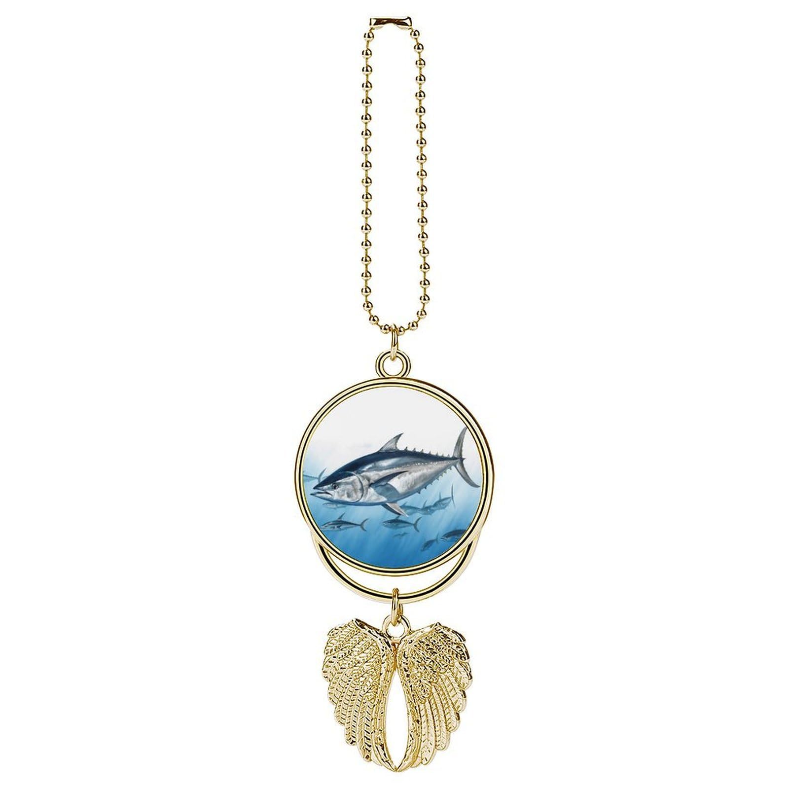 Bluefin Tuna Thunnus Car Pendant Hanging Swing Auto Rear View Mirror Hanging Car Rear View Mirror Charm Truck Hanger Ornament Charm for Car Rear View Mirrors Accessories