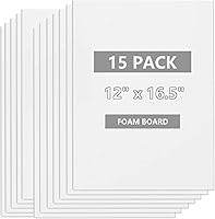 Vista 1 de Paquete de 15 tableros de espuma blanca para proyectos, centro de tablero base para hornear de núcleo de espuma de 12 x 16.5 pulgadas, lámina