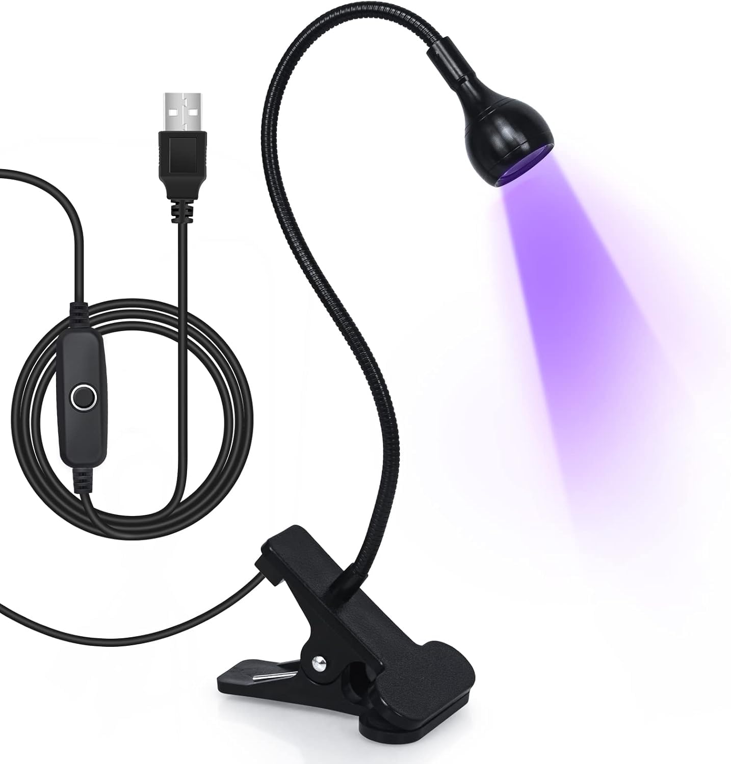 UV Nail Lamp with Gooseneck, Mini Curing Light with Clip, 360 Degree Rotatable, USB Powered, Quick Cure for Gel Nails-image-37