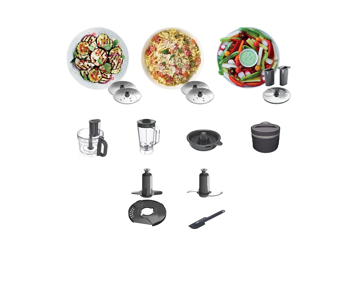 Kenwood MultiPro Express, Robot da Cucina, Frullatore 1,5L, Spremiagrumi, Lama per impastare e Disco Emulsionatore, FDP65.640WH, 3L, 1000W, Bianco