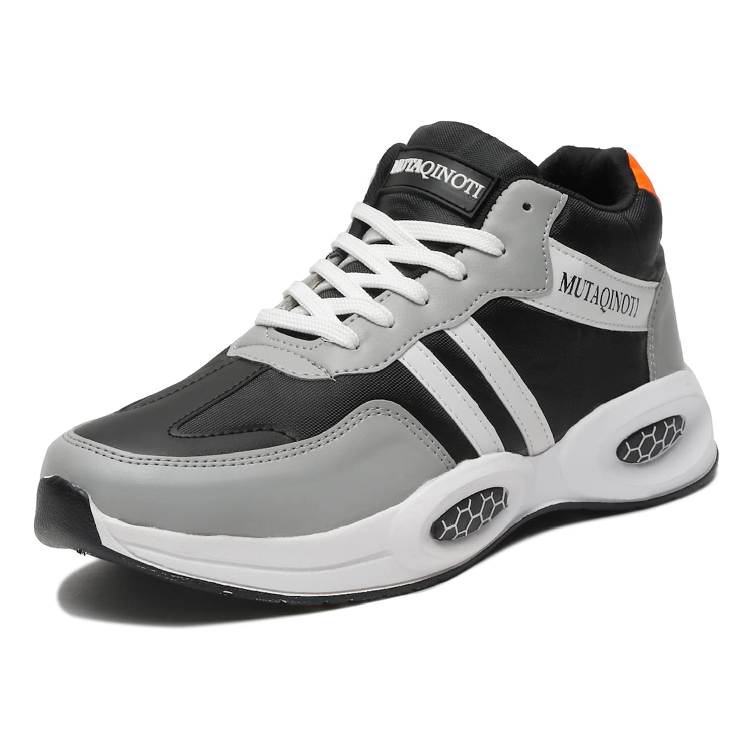 MUTAQINOTI Mens Black & White Sports Shoes Lace Up Light Weight Running Casual Shoes Size 7 UK (MQSPFWJB) (B0C55C2ZX5) Amazon Price History, Amazon Price Tracker