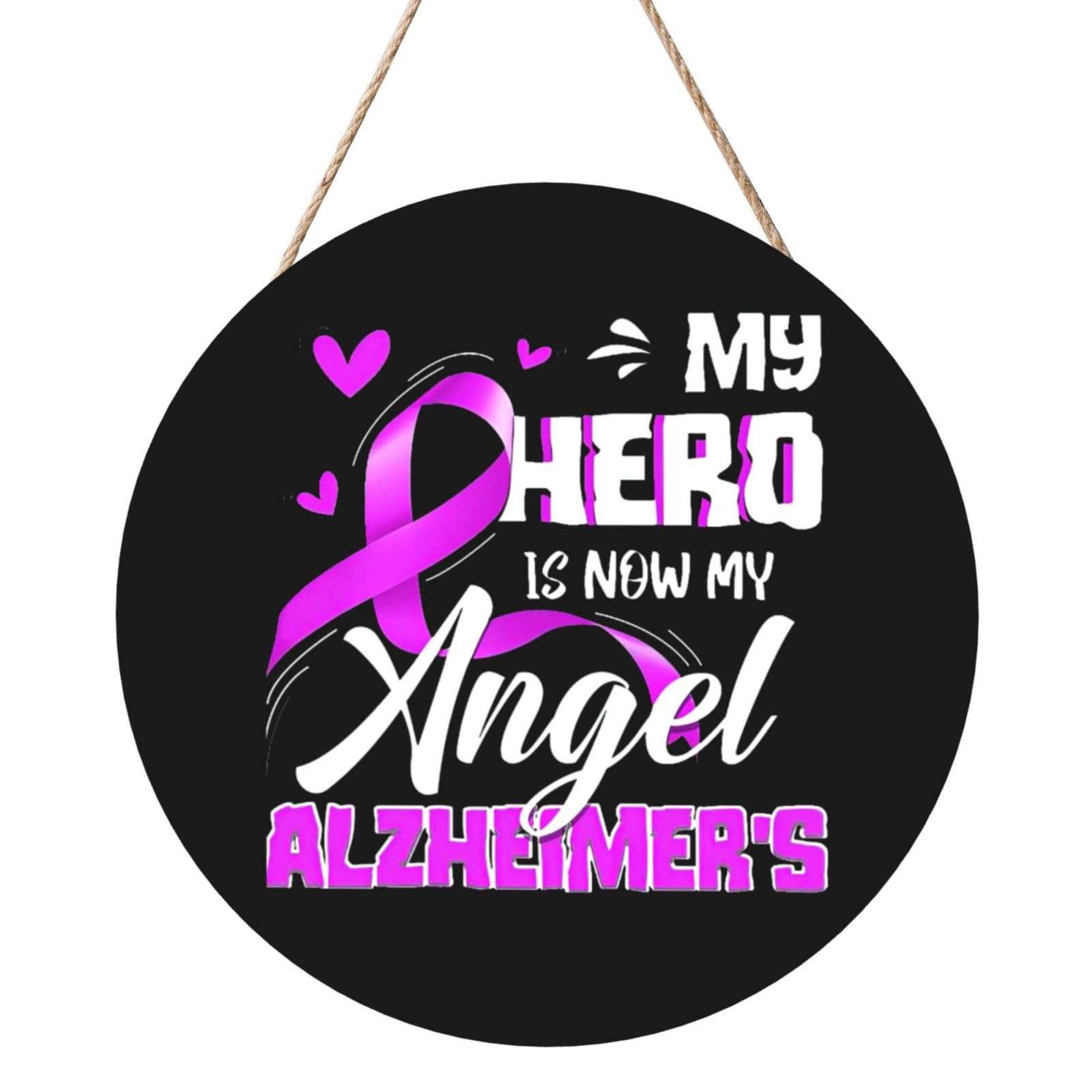 Alzheimer'S Disease Awareness Door Signs Plaques Wood Welcome Sign For Front Door Wall Hanging For Home Farmhouse Office Classroom Party Decoration