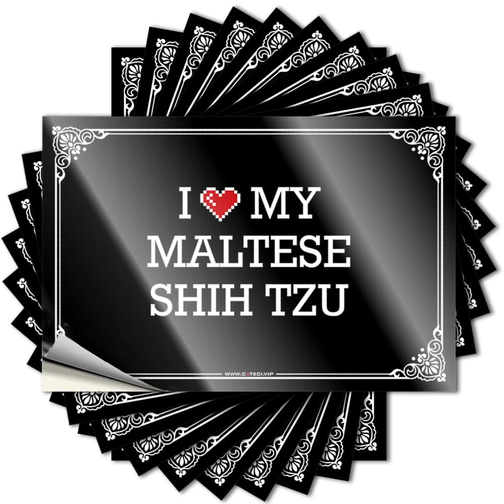 Bathroom Sets, Quote Teen Water I Love My Maltese Shih Tzu | Encouragement Waterproof Vinyl Stickers(8X12CM)