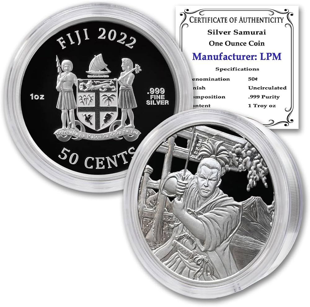2022 フィジー 侍 古代戦士 カラー 1オンス 銀貨 2022-1 oz Fiji 2022 フィジー 侍 古代戦士 カラー 1オンス 銀貨 2022-1 oz Fiji