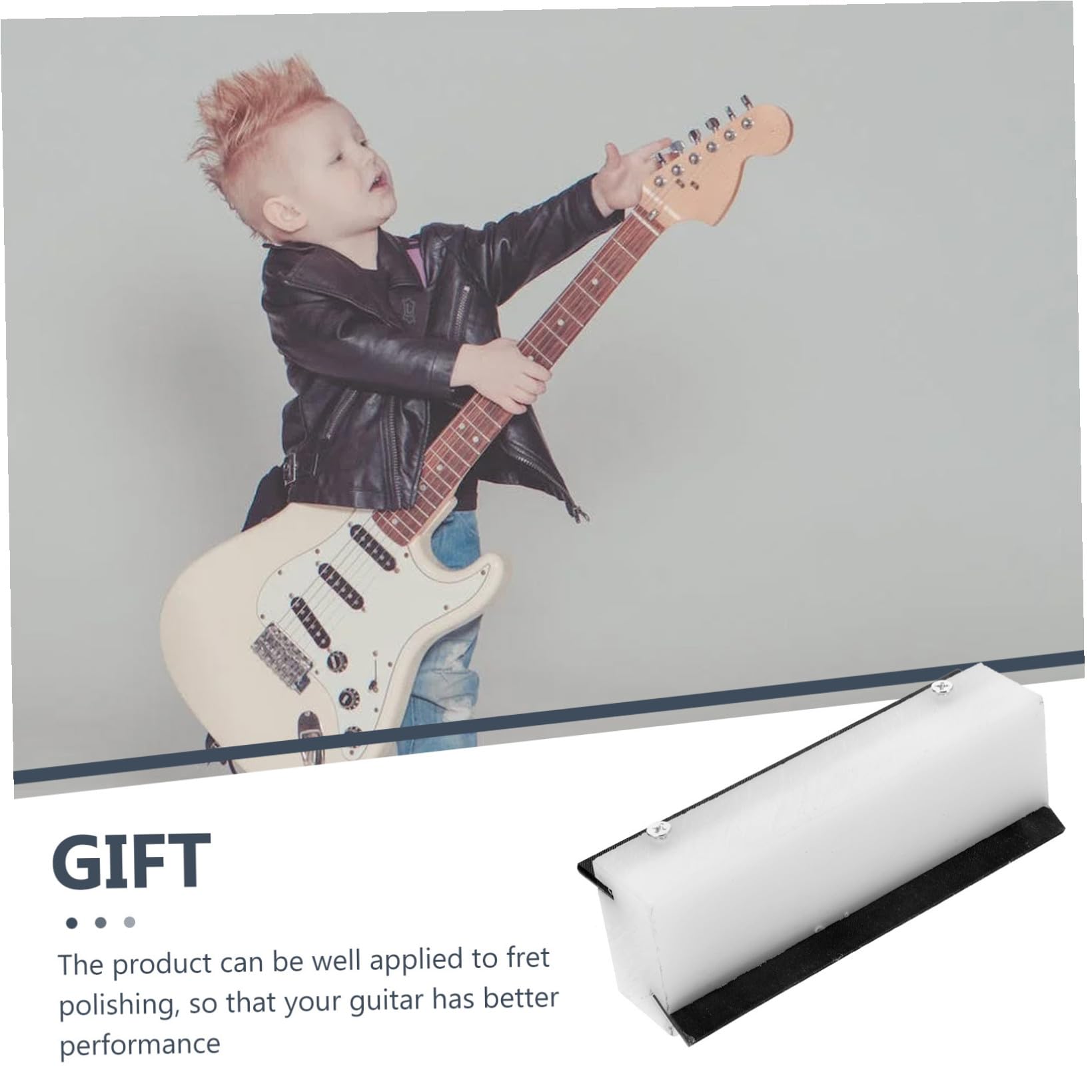 MILISTEN Gitarren Bundfeile aus Kohlenstoffstahl 2-in-1 für Wartung und Politur Ergonomisch Schützt die Oberfläche für E-gitarre