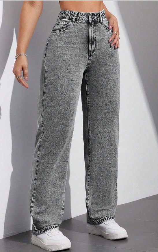 Image of Women High Rise High Waist Stretchable Baggy Oversized Loose Fit Casual Wear Denim Jeans