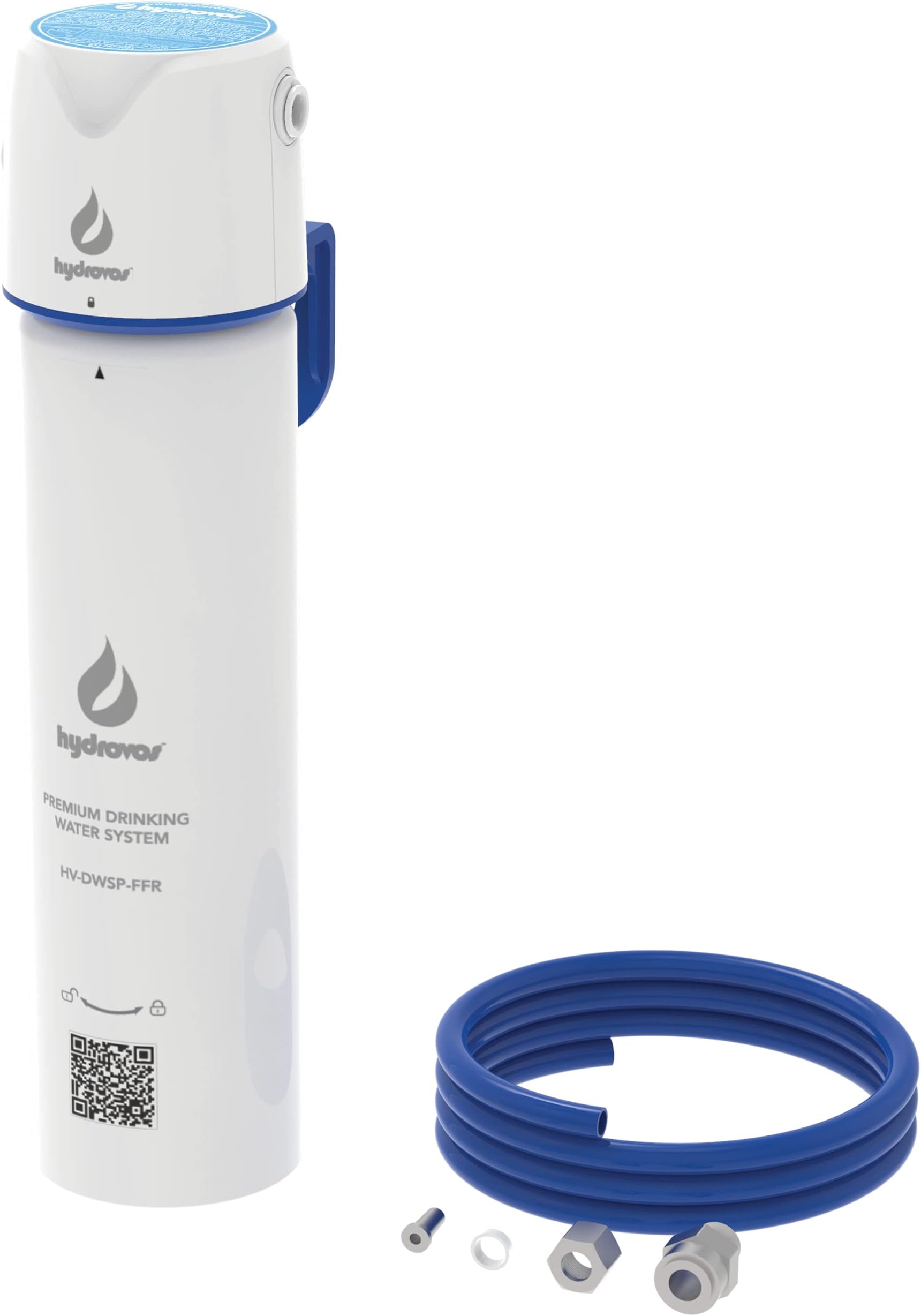 Hydrovos DWSP Premium Microplastic Water Filter, NSF 401/53/42 Under Sink Drinking Water Filtration System, Direct Connect Kitchen/Bathroom Sink, Reduces PFOA, PFOS, Lead, Cysts, Asbestos, Chlorine