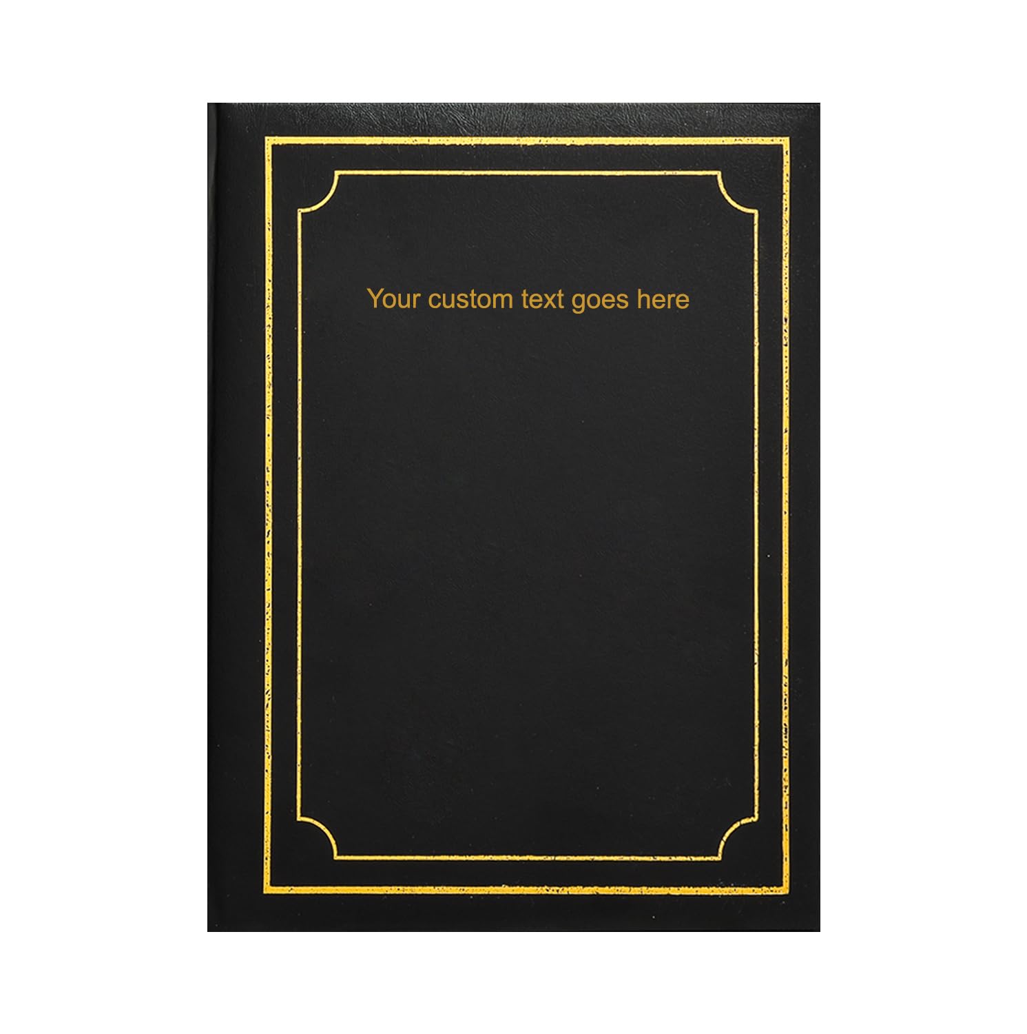 Arpan Personalised Custom Text Large Black Self Adhesive Photo Album with 40 Sheets, 80 Sides, Holds 10.8 x 7.5'' Photos (Personalised Album)