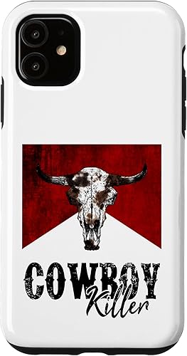 Funda de regalo para iPhone 11 con diseño retro de vaca y vaquero