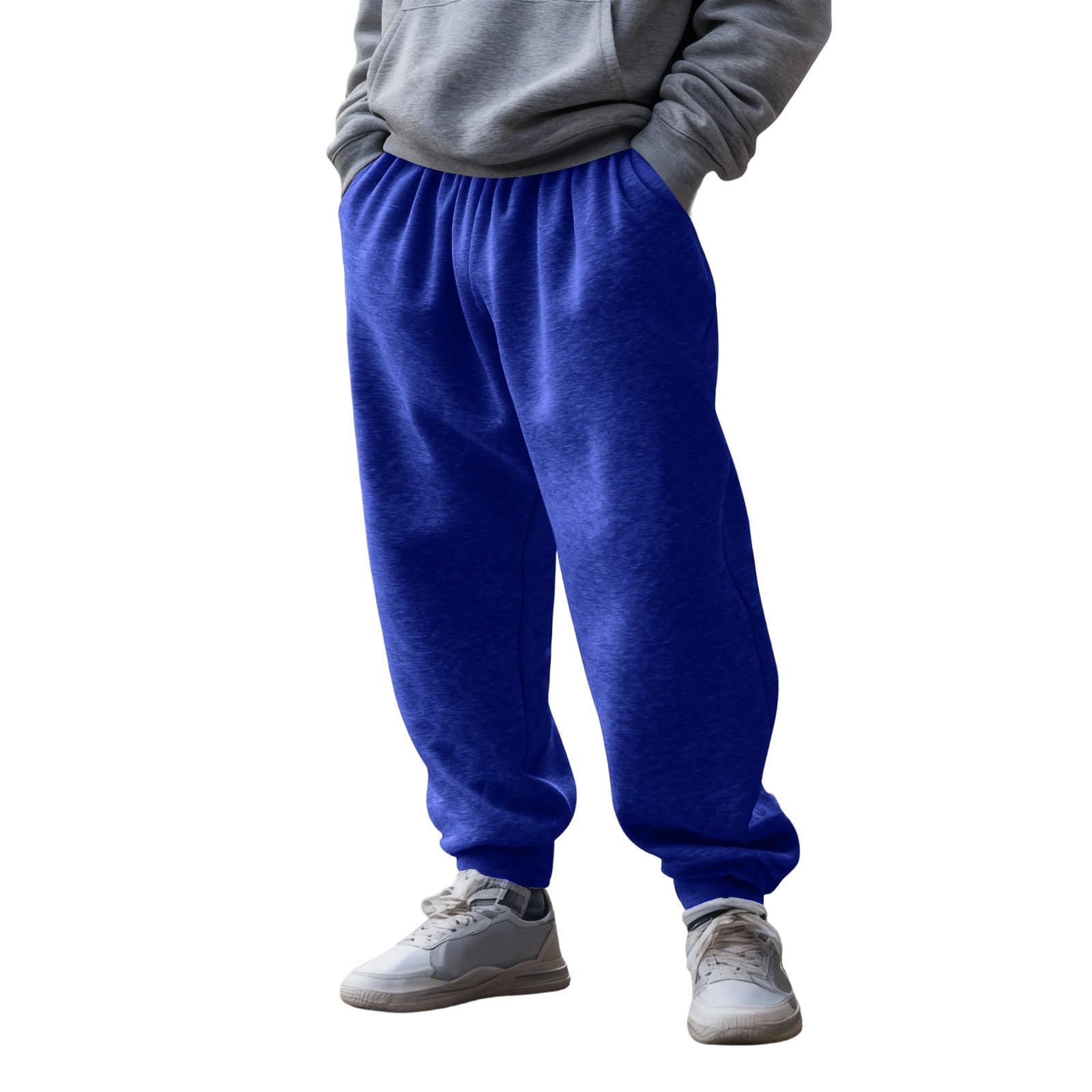 Mens Jogger Sweatpants Baggy Big and Tall Fleece Sweatpants with Pockets Elastic Waist Athletic Workout Sweatpant