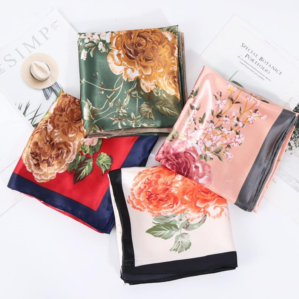 K-Elewon 35" Large Women's Satin Square Silk Feeling Hair Scarf Wrap Headscarf - Image 3