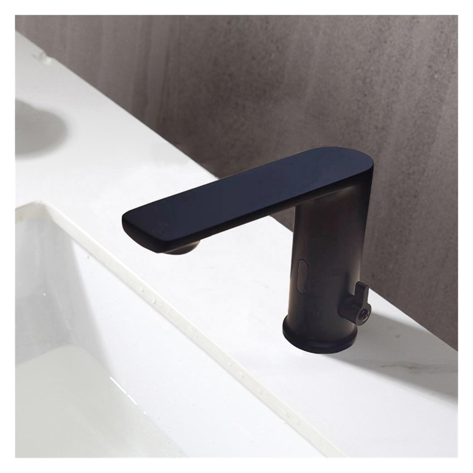 Blaco Negro Smart Robinet d'évier automatique Robinets Corps Laiton Cuivre Mélangeur Eau Froide Chaude Ac 220 V DC Alimentation par batterie 6 Tension