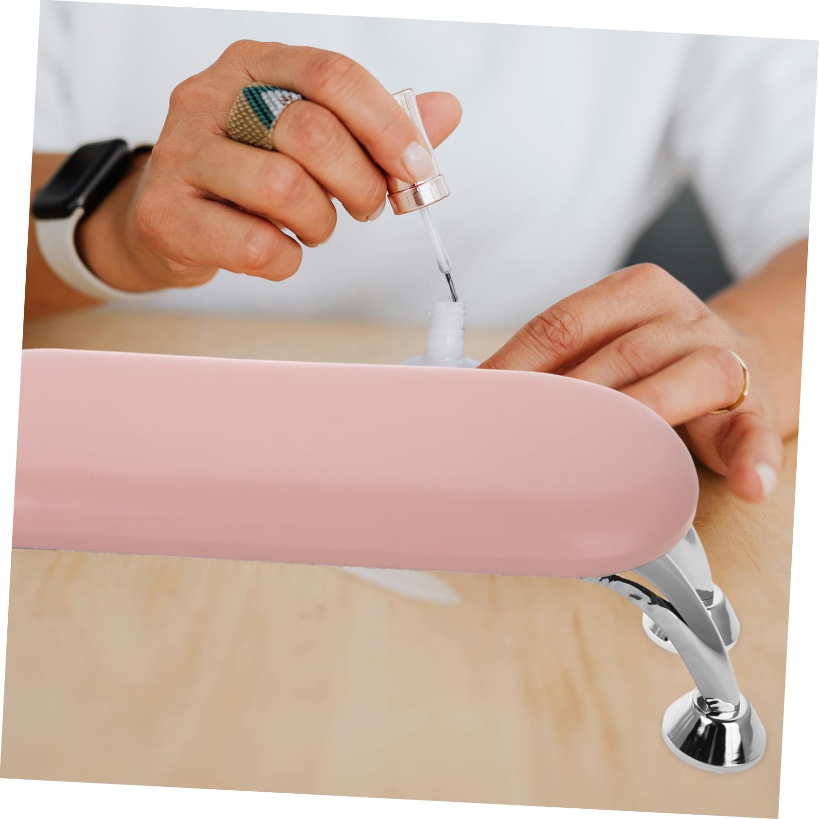 Healeved Poggiamani per Unghie in Pu, Supporto Compatto e Portatile, Facile da Pulire, per Salone Manicure Art | Supporto per Nail Art, Design Pratico e Portatile, Uso Domestico Personale