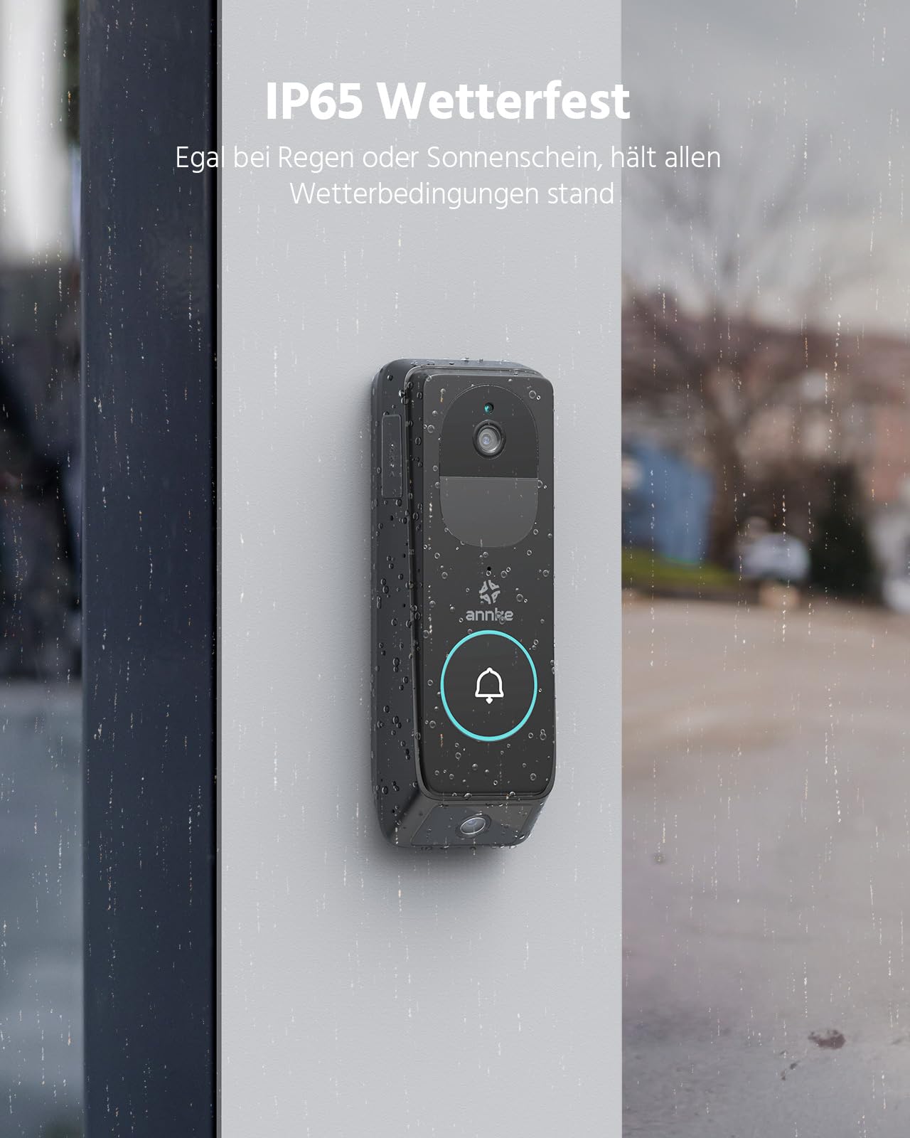 ANNKE Video-Türklingel, 2K Dual Türklingel mit Kamera, 190° Ultraweitwinkel | Personen-/Paketerkennung, Nachtsicht, 2-Wege-Audio, 2,4GHz WLAN, Kompatibel mit Alexa, Inklusive Indoor-Klingel