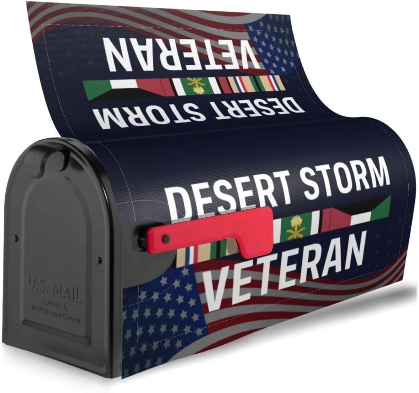 Desert Storm Veteran Service Ribbon Mailbox Covers Magnetic Ailbox Cover for Garden Yard Decoration Standard Size 18" X 21"