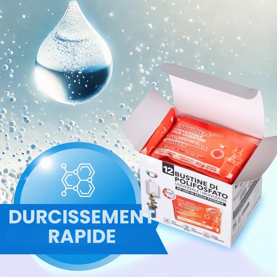 WK wkbust Bust Lot de 12 sachets de polyphosphate de qualité Alimentaire | Fabriqué en Italie, Blanc