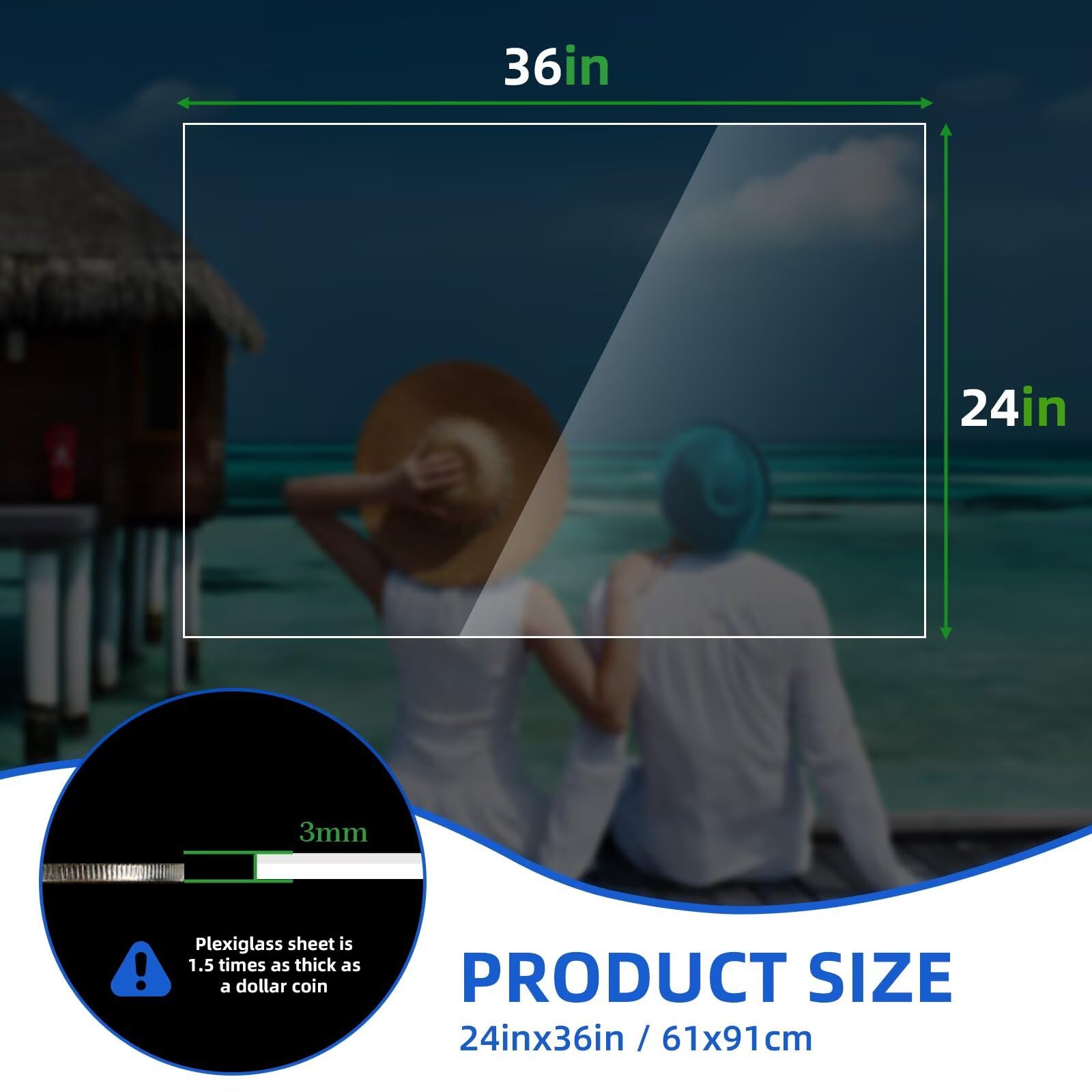 Clear Plexiglass Sheets - 24" x 36" (2 Pack) -6