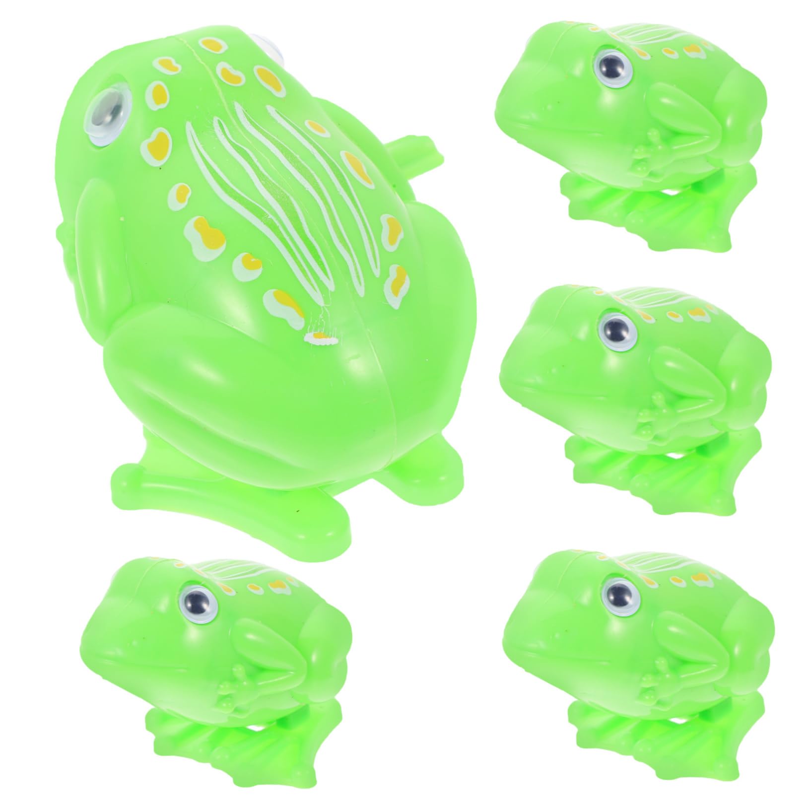 HONMEET 5Pcs Funny Clockwork Jumping Frogs for Portable Wind Up Animal Safe and Lightweight Cognitive Playset for Parties and