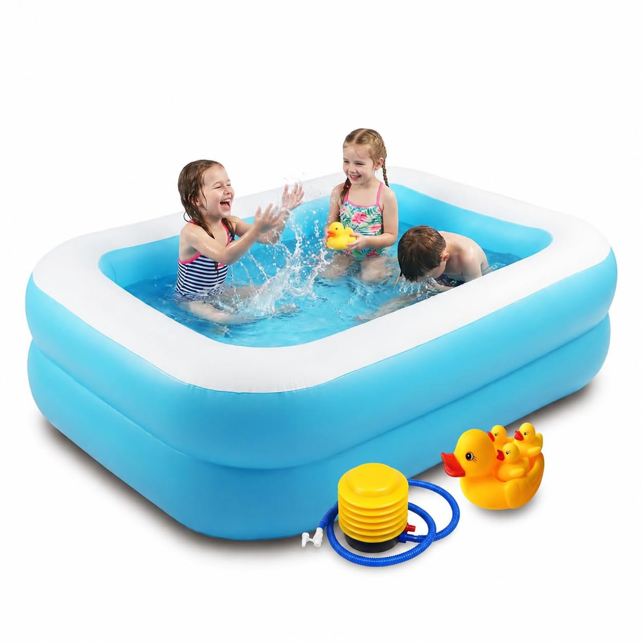 4 Feet Oversized Inflatable Swimming Pool with Electronic Air Pump for Kids Toddlers and Adults for Indoor Outdoor, Garden, Backyard, Summer Water Party(120x90x36 cm)-picture-14