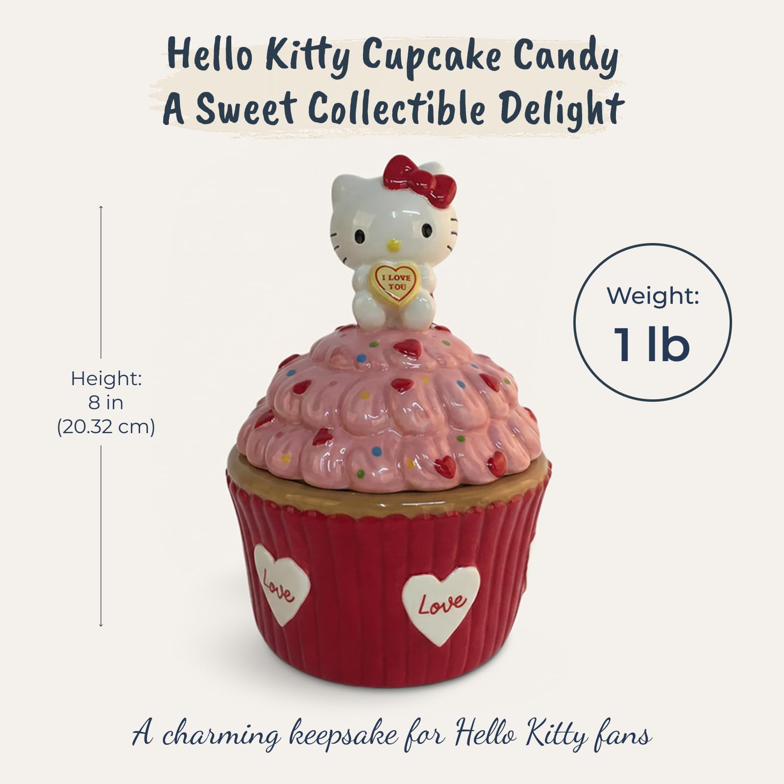 hello cupcakeさん♡専用 Amazon.com: Blue Sky Clayworks Hello Kitty Cupcake Candy Jar, 5.75
