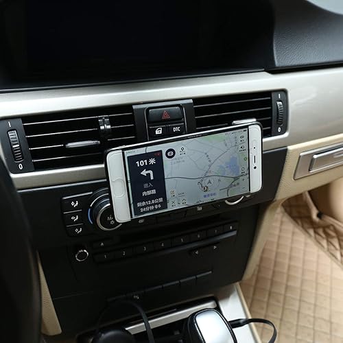 Miniatura 4 de Soporte de teléfono móvil de ventilación de aire de consola central de automóvil de aleación de aluminio para BMW Serie 3 E90 E92 2005-2012