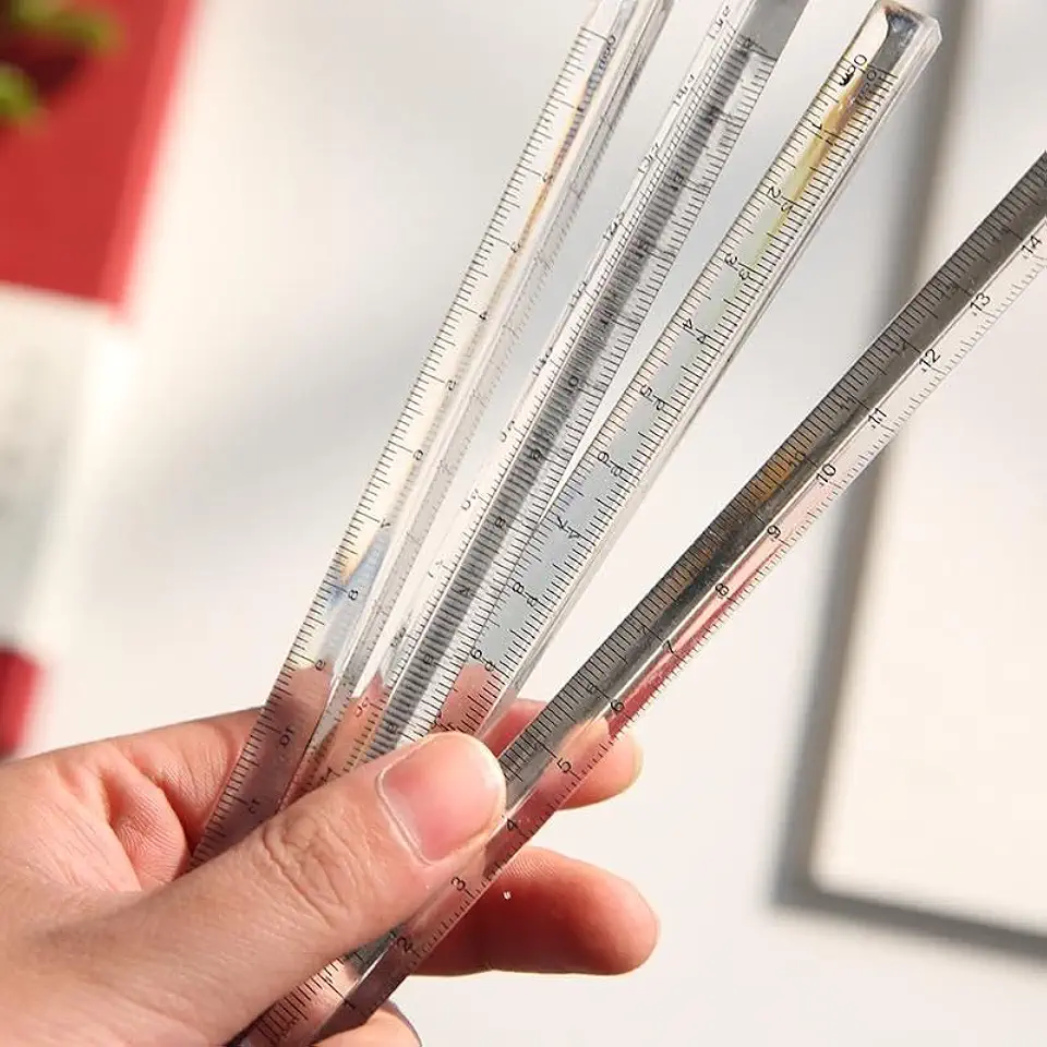 3Pc 15cm Transparent Triangle Ruler Multifunction DIY Drawing Tools School Office Supplies