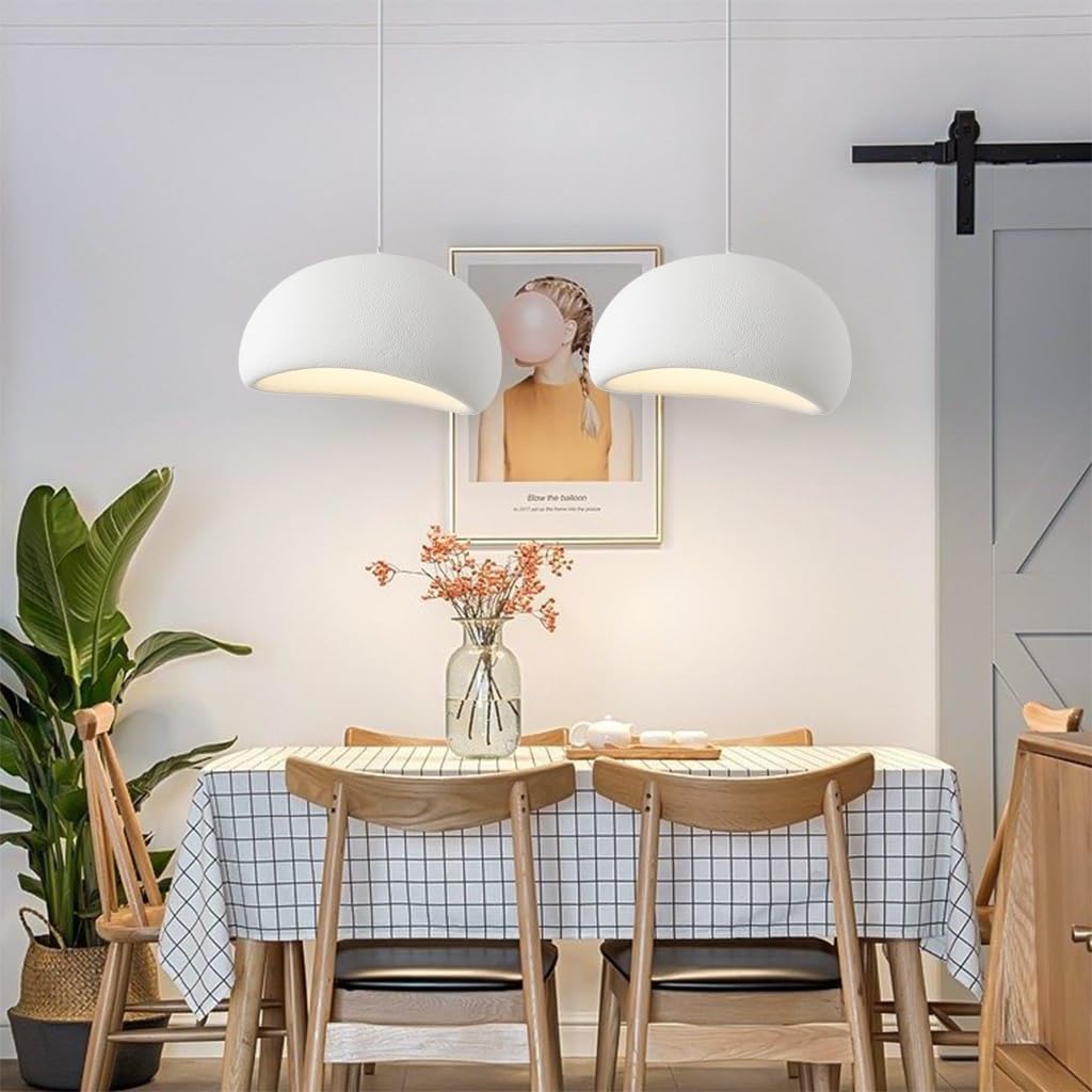Nowoczesna Lampa Wisząca Japoński Styl Wabi-Sabi E27 Biały Kreatywny Żyrandol Stół Do Jadalni Lampa Wisząca Oświetlenie Wewnętrzne Regulowana Dekoracja Domu Do Jadalni Światło Wyspy Kuchennej(A,